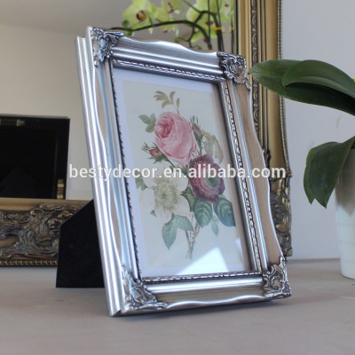 simple antique silver standing picture photo frame