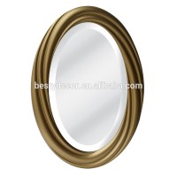 gold finish oval wall mounted mirror plastic frame