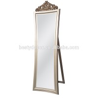 beautiful wood framed mirror stand